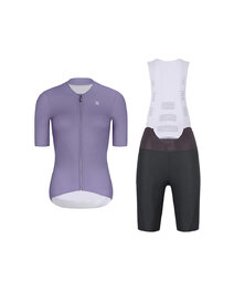 RIVANELLE Cycling short sleeve jersey and shorts - ELEVATE - anthracite/purple
